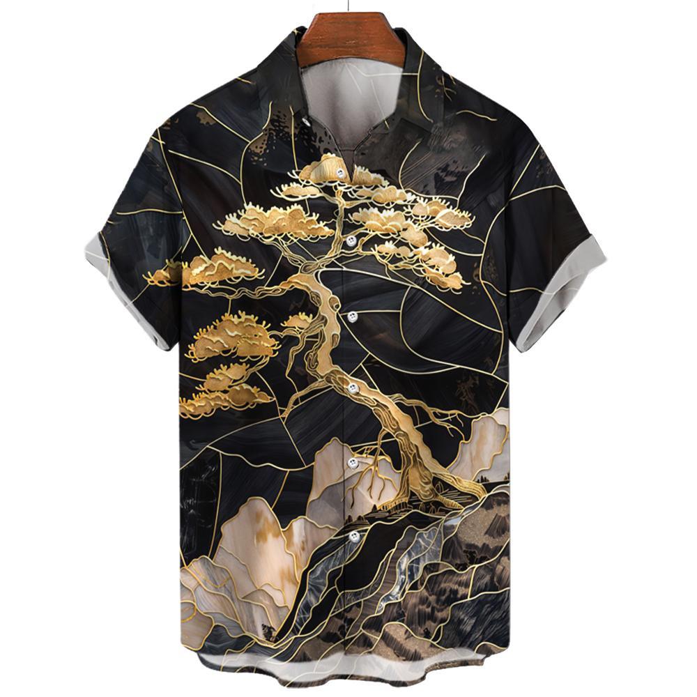 Chemise hawaïenne à manches courtes pour hommes, motif japonais Ukiyo-E, t-shirts respirants, vêtements décontractés, luxe, été