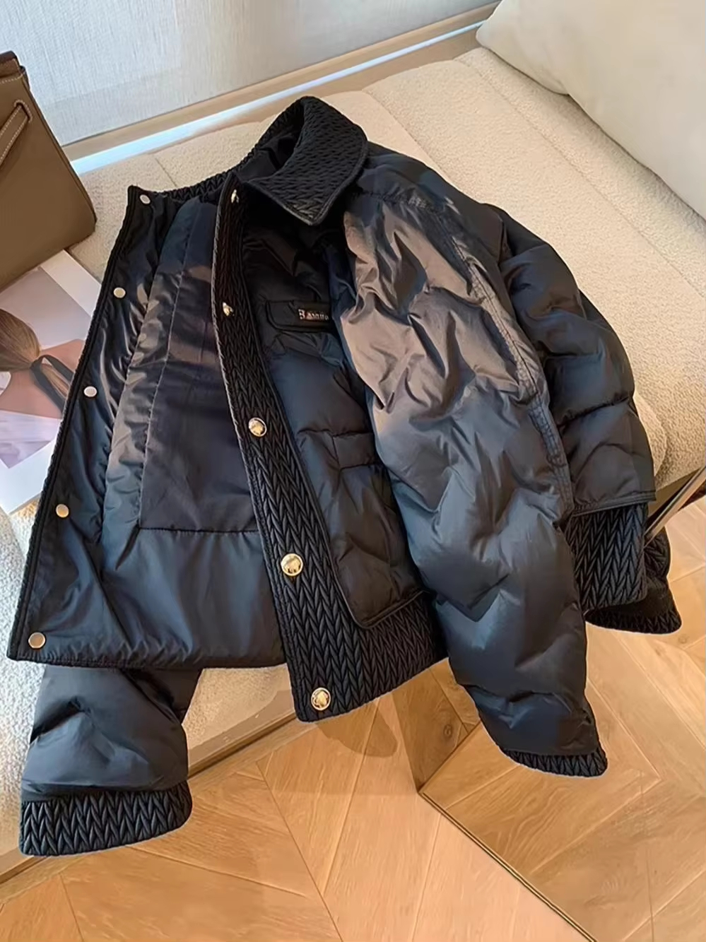 Manteaux rembourrés en coton pour femmes, veste matelassée légère à col rabattu, à la mode, vêtements d'extérieur, pardessus chauds, automne hiver