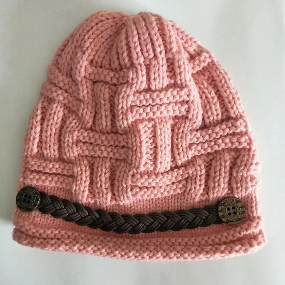 Chapeau tricoté en laine chaude d'hiver avec ceinture à friser mignonne, Protection des oreilles Hip Hop, casquette à la mode, vente en gros