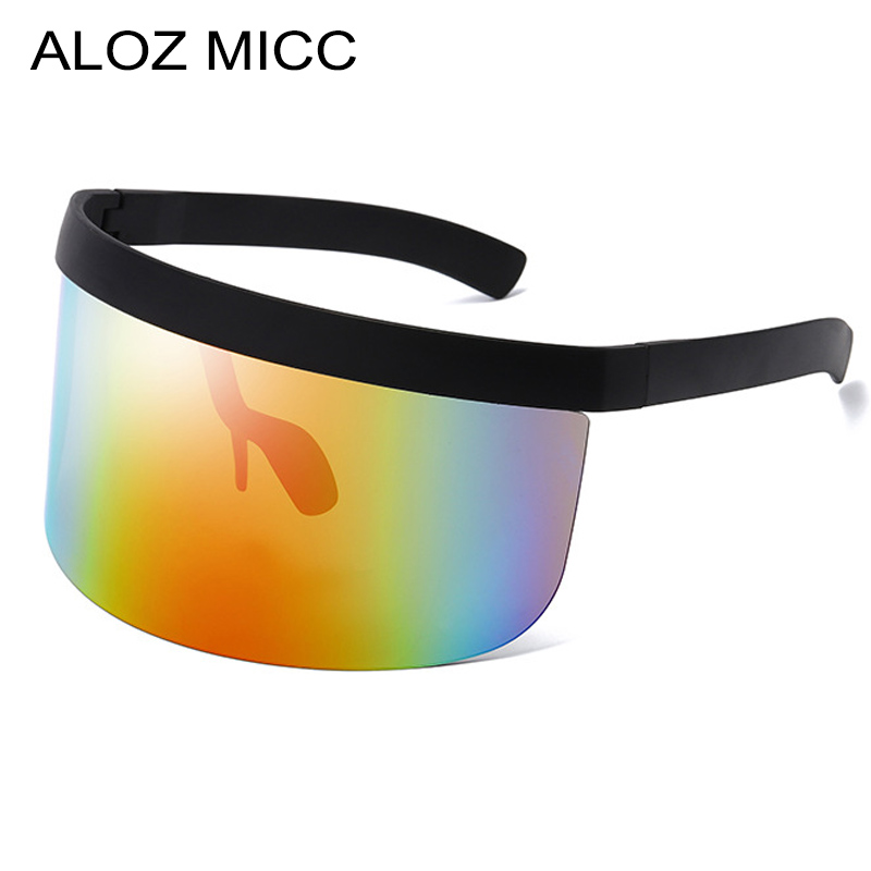 Luxe grand cadre bouclier visière lunettes de soleil hommes 2025 marque concepteur Sexy surdimensionné rétro miroir lunettes de soleil pour lunettes pour femme Q615