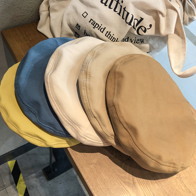 Bérets en coton pour femmes, casquette octogonale vintage française, streetwear d'artiste, chapeau de peintre élégant pour dame, bonnets solides pour fille, document de mode