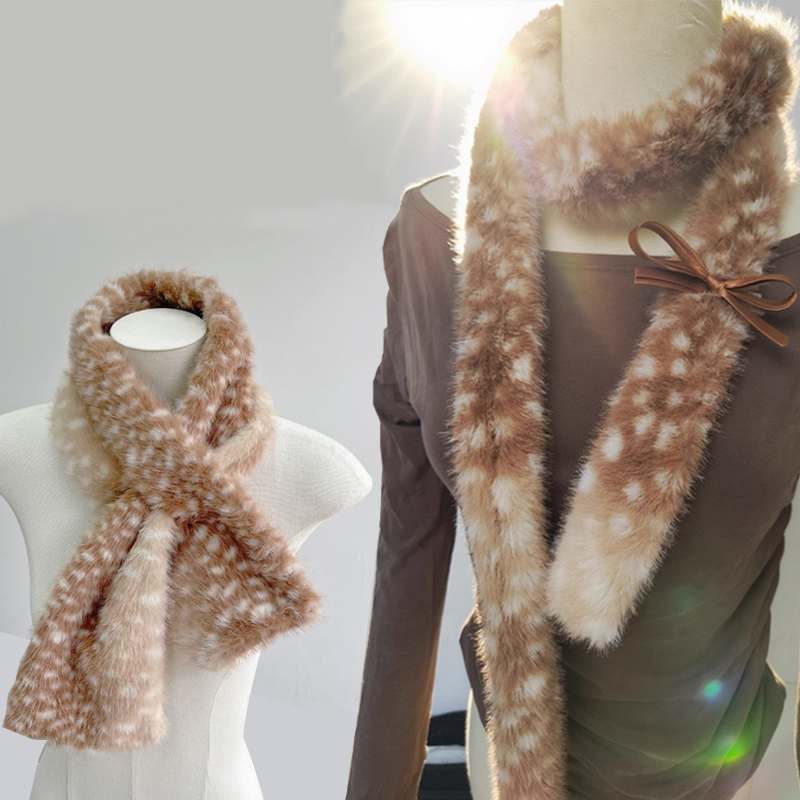 Écharpe en peluche d'élan en fausse fourrure Harajuku, cadeau de noël, écharpe chaude rembourrée, bois Cosplay, accessoires de décoration mignons du nouvel an, hiver