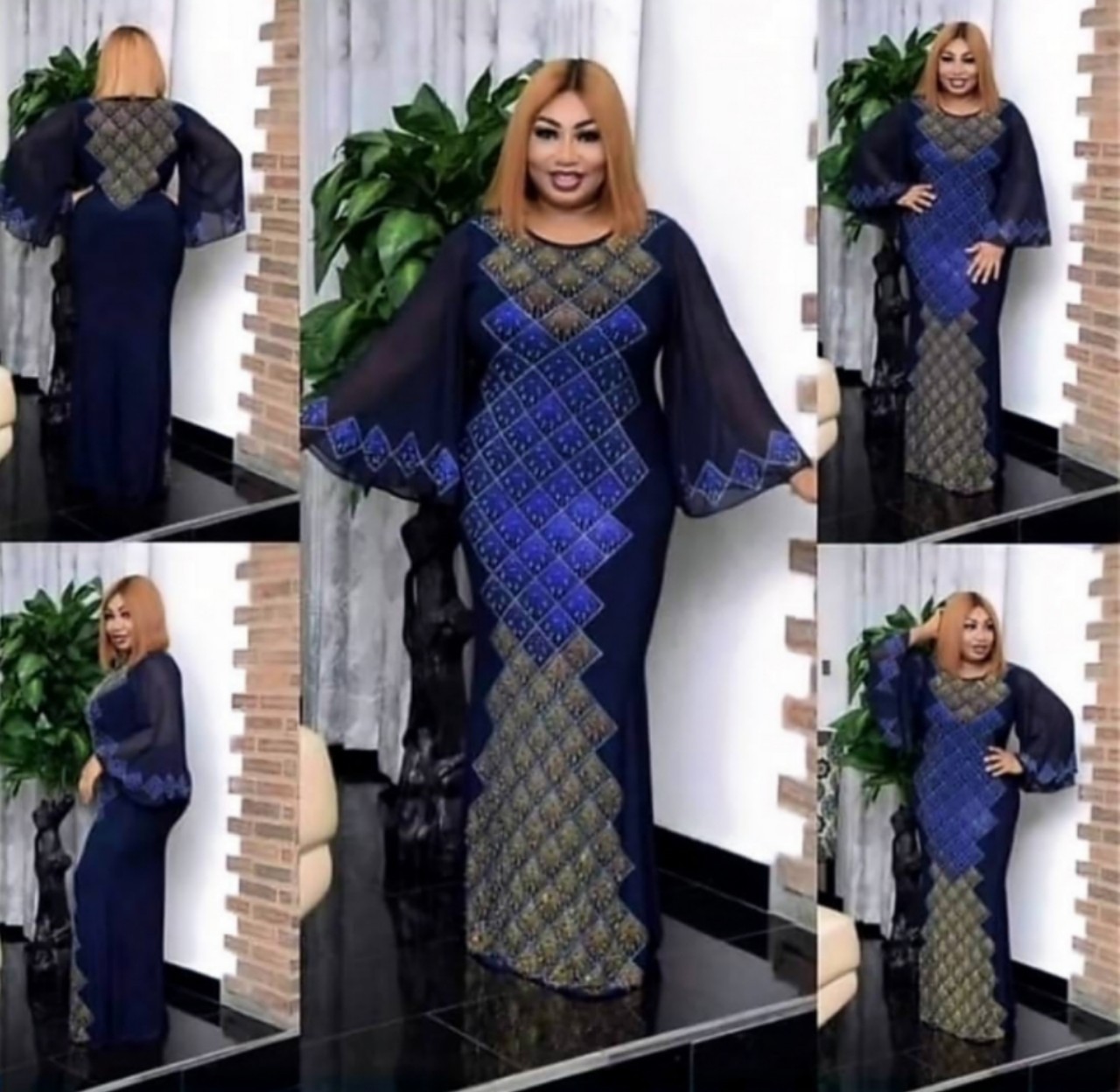 Robe Africaine Dashiki pour Femme, Abaya Maxi en Diamants, Vêtements Ankara, Automne