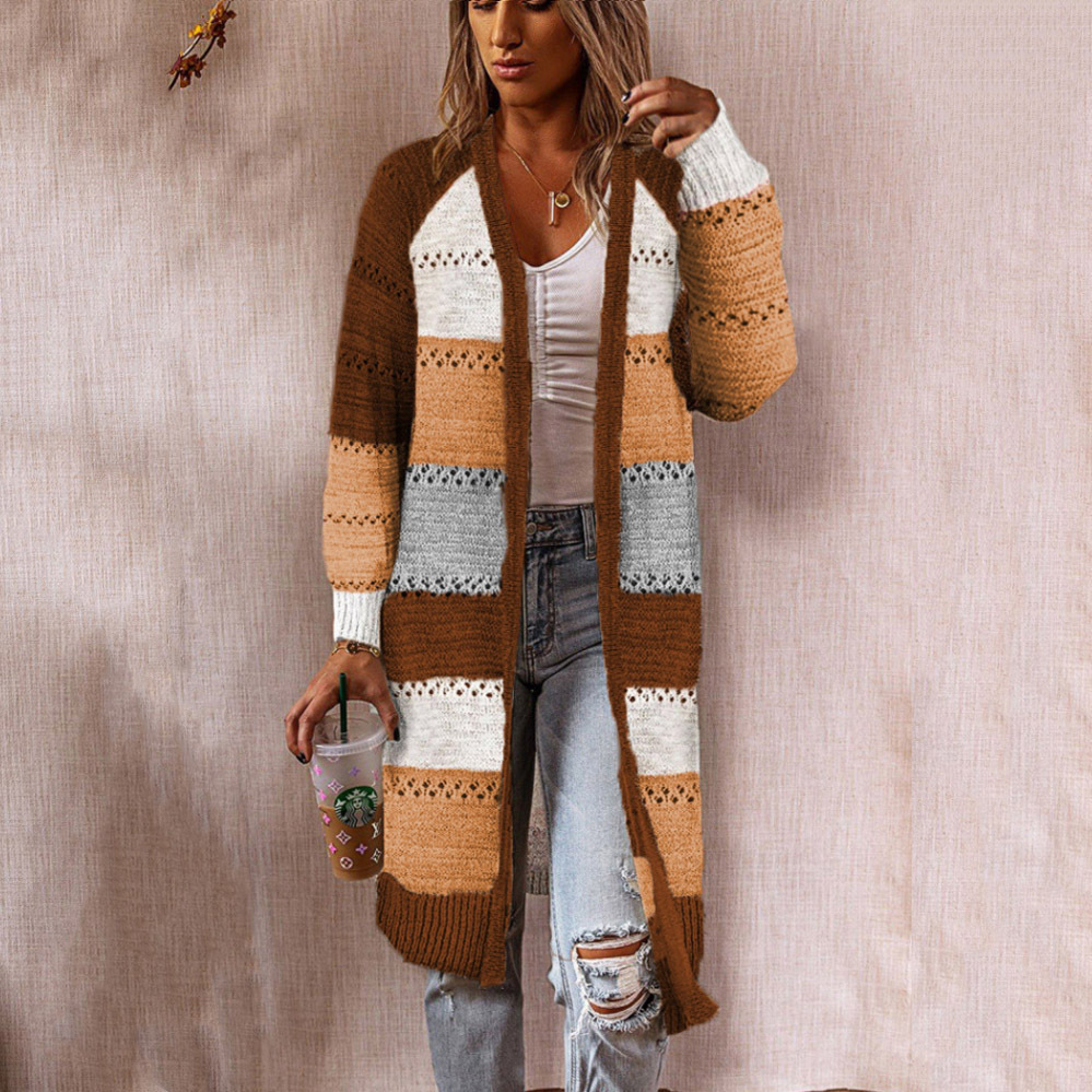Cardigan en tricot mi-long pour femmes, mode automne-hiver 2025, nouveau style pour femmes