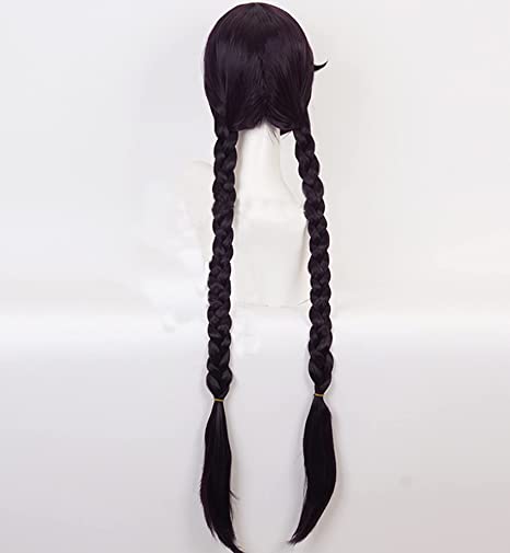 Perruque tressée noire, violette et marron Danganronpa Toko Fukawa pour cosplay, perruque longue résistante à la chaleur pour fête, Dangan Ronpa
