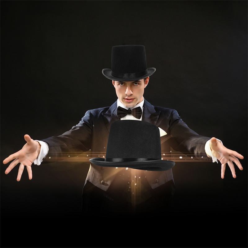 Chapeau de chapelier fou pour hommes, Costume de fête d'halloween, chapeau de magicien en feutre, chapeau cylindrique pour femmes et hommes