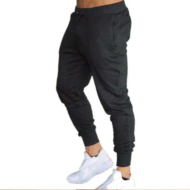 Pantalons décontractés pour hommes, pantalons de survêtement fins de sport de printemps et d'automne, pantalons de sport de couleur unie à la mode pour course et jogging pour hommes