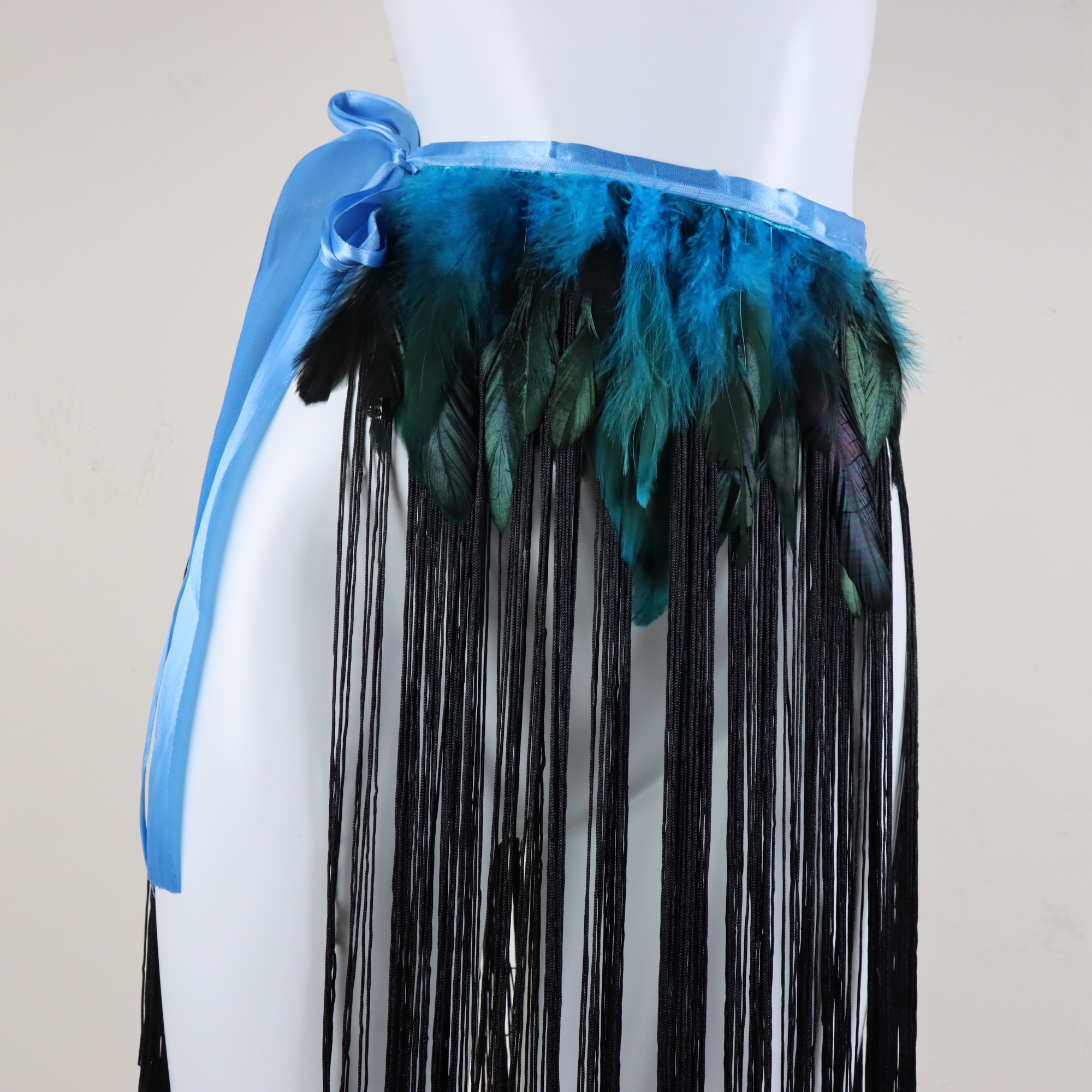 Jupe-ceinture de danse, jupe-ceinture en fausses plumes pour carnaval, jupe en plumes pour spectacle de scène, jupe-ceinture burlesque pour festival, jupe-ceinture cosplay