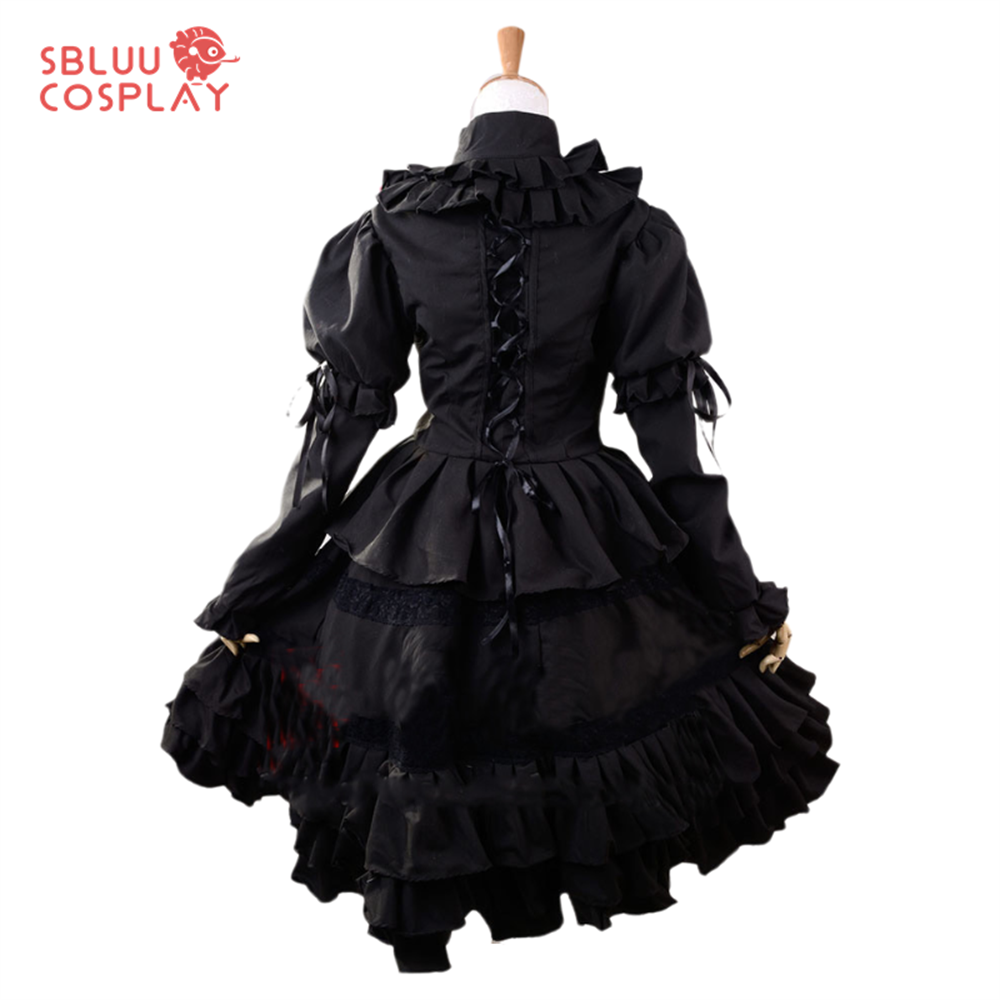 SBluuCosplay-Tokisaki Kurumi Cosplay Costume, Robe Lolita Noire, Tenue de Date, Tenue d'Halloween