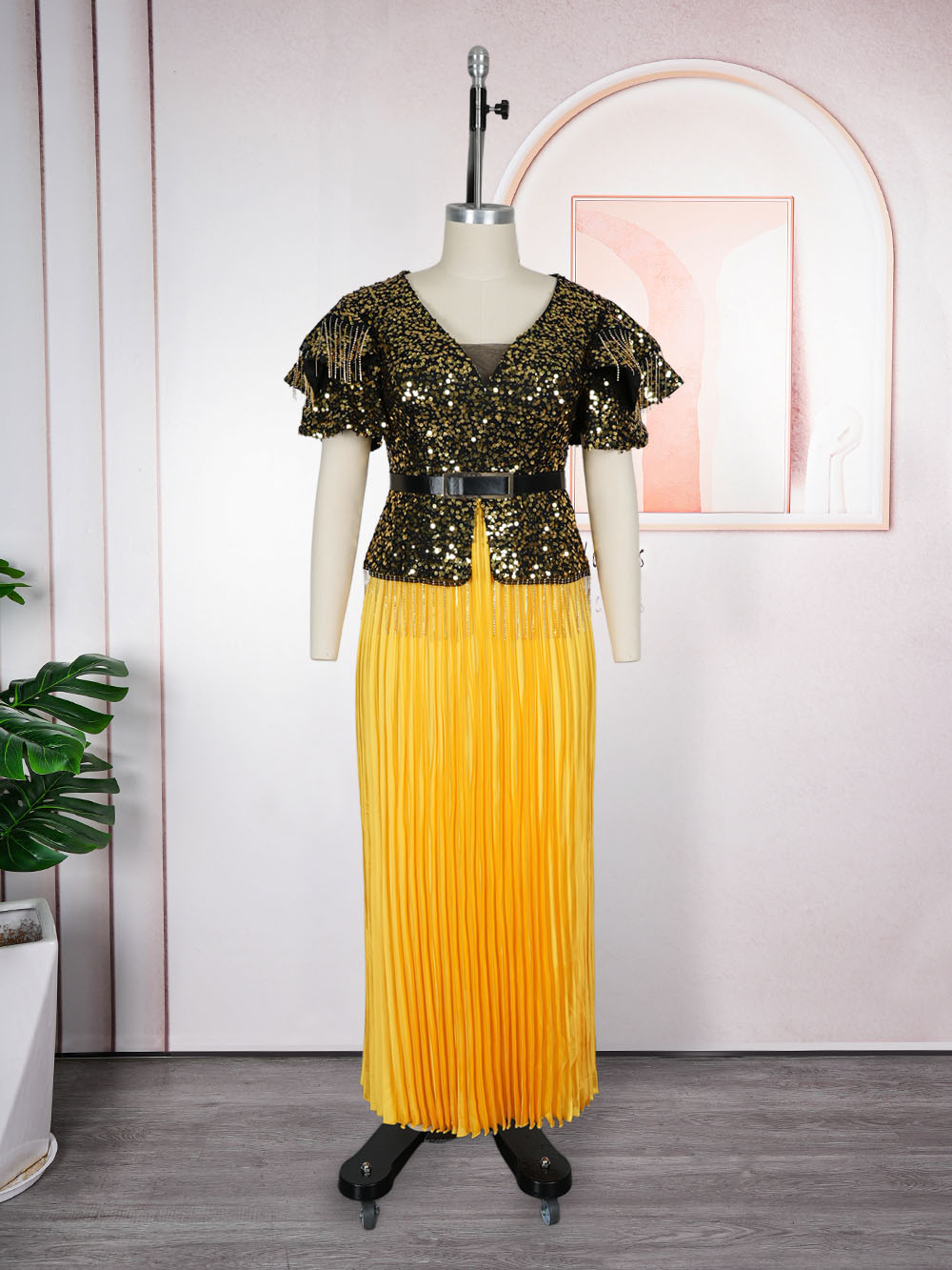 Robes Africaines Élégantes pour Femmes, Robe de Soirée Longue de Luxe à Paillettes, Grande Taille, Robe de Mariage Turque, Nouvelle Collection 2026 Vêtements pour Femmes