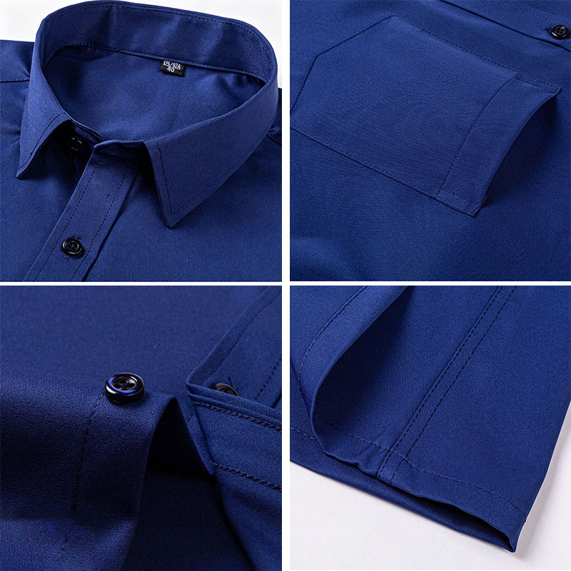 Chemise habillée à manches courtes pour homme, en coton doux et agréable pour la peau, respirante, boutonnée avec poche, haut décontracté d'été pour homme