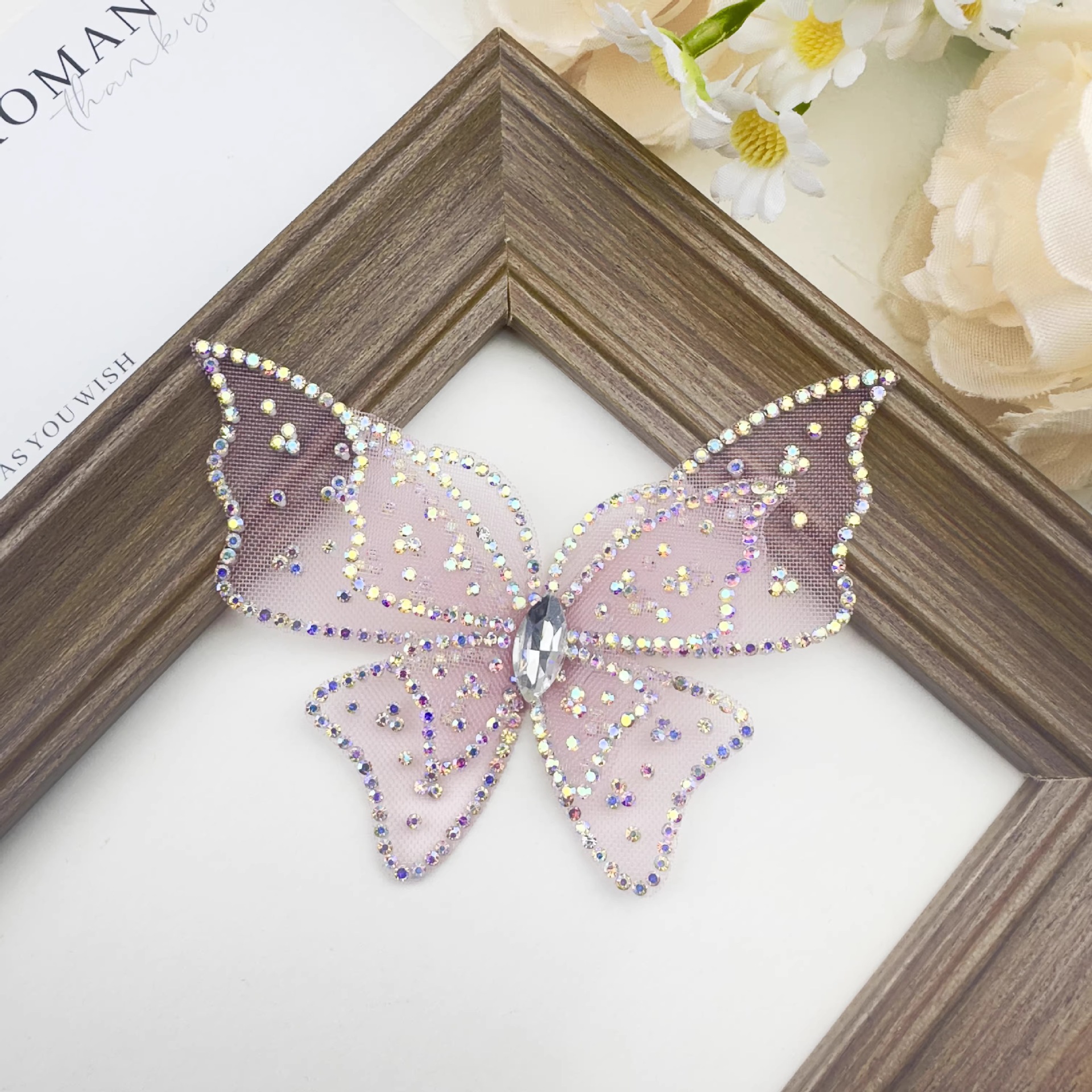 Nouvelle pince à cheveux papillon rose style chinois, accessoire de coiffure Hanfu pour femme, style ancien et élégant, pince latérale