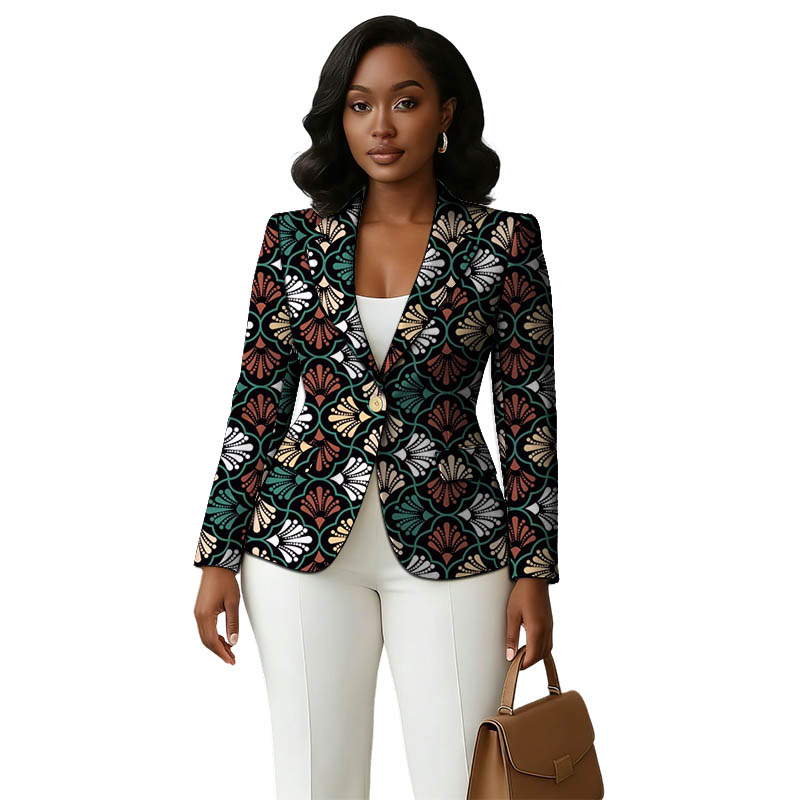 Blazer imprimé coloré pour femmes, Design Original, Couture africaine, vestes de costume, manteau fin élégant