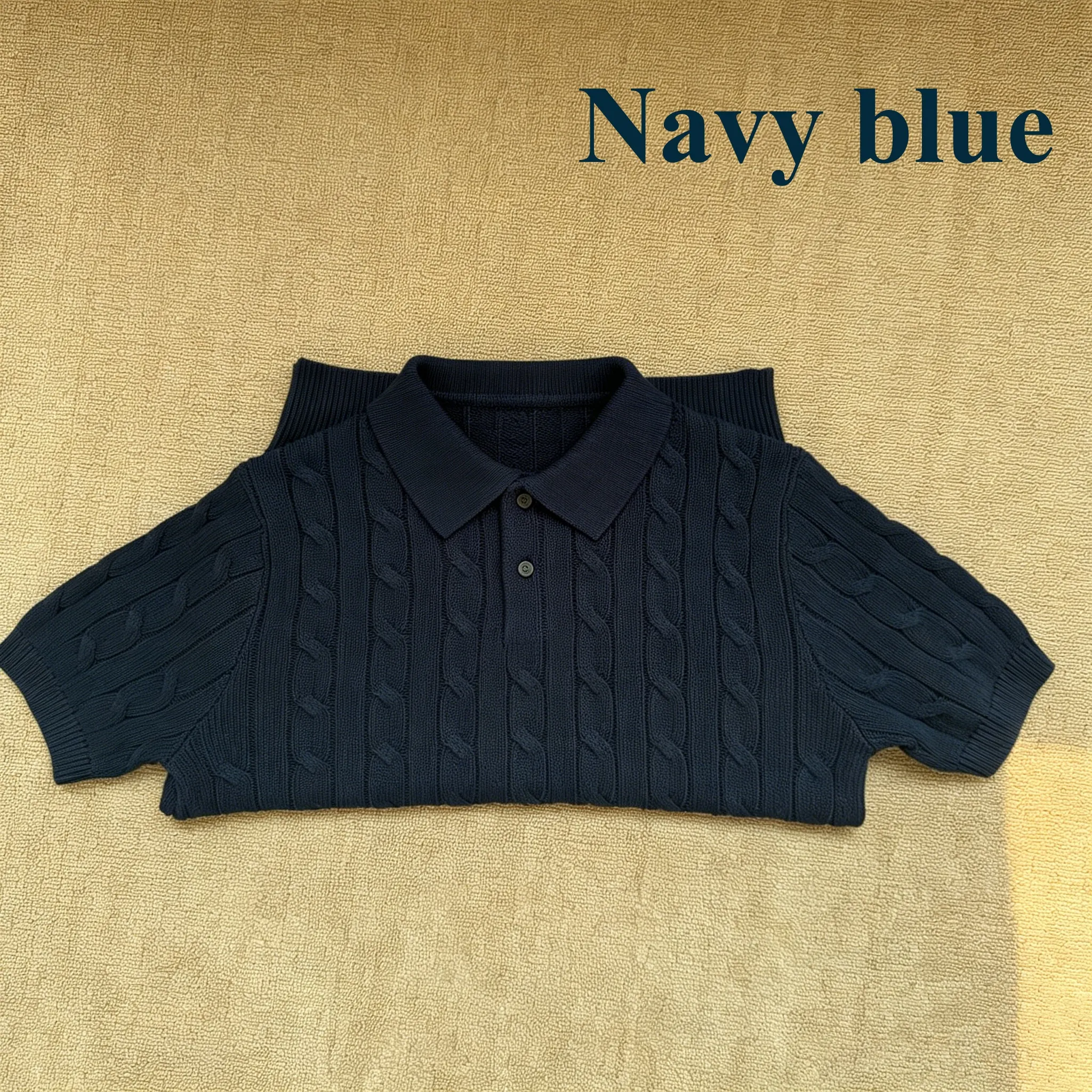 Chemises polo pour hommes, style Old Money, chemises brodées en coton, tissu tricoté, manches courtes, chemise de golf.