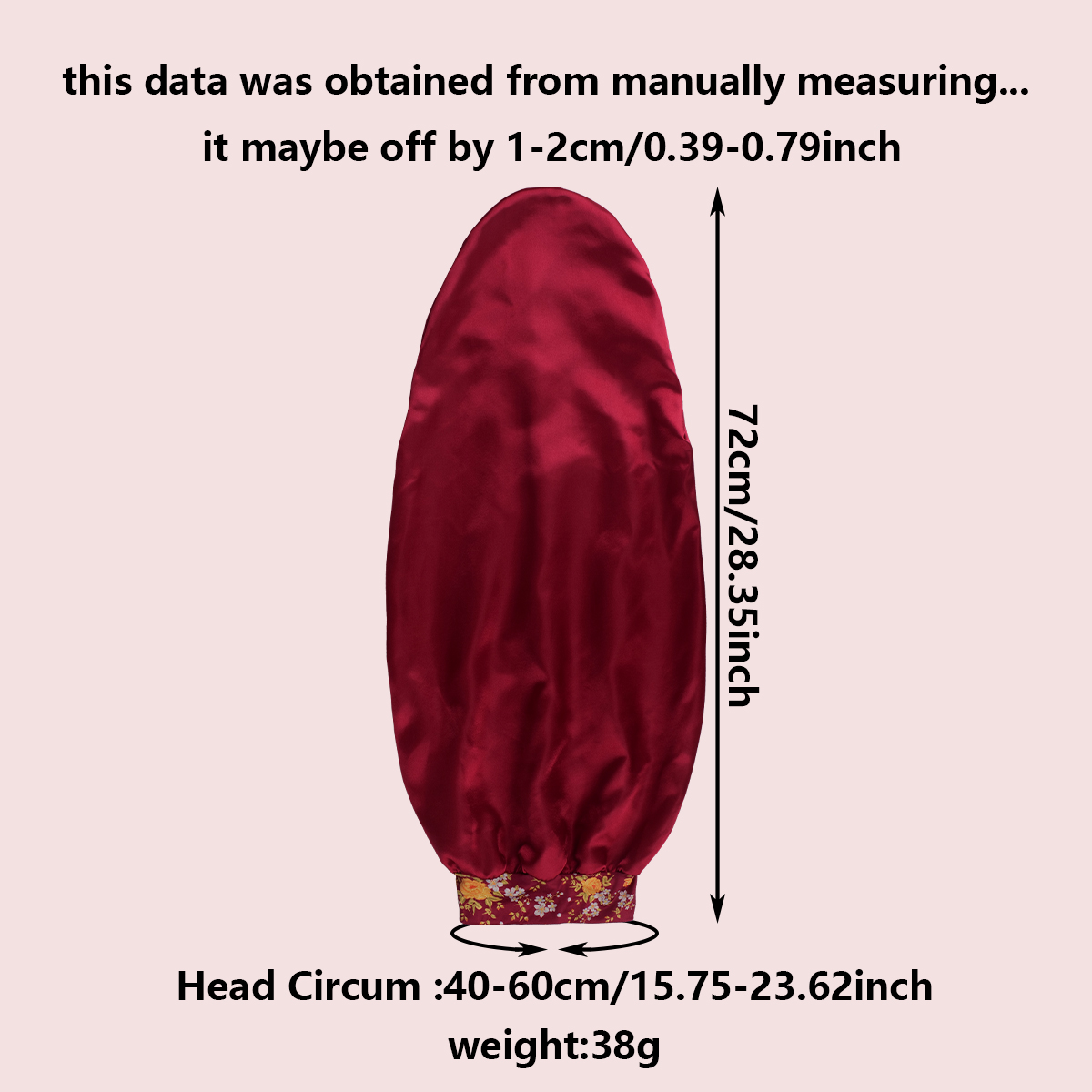 Bonnet de nuit en satin extra long pour femme – Surdimensionné, réglable, respirant pour cheveux bouclés et naturels