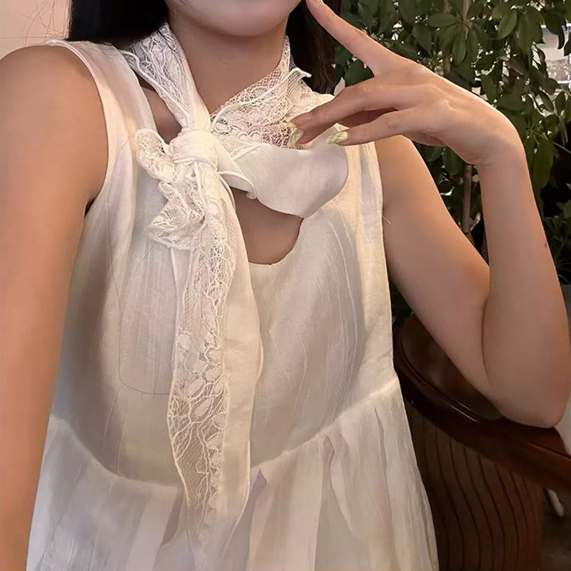 Écharpe triangulaire en dentelle patchwork pour femme, foulard polyvalent et tendance pour le cou, bandeau polyvalent, écharpe de taille