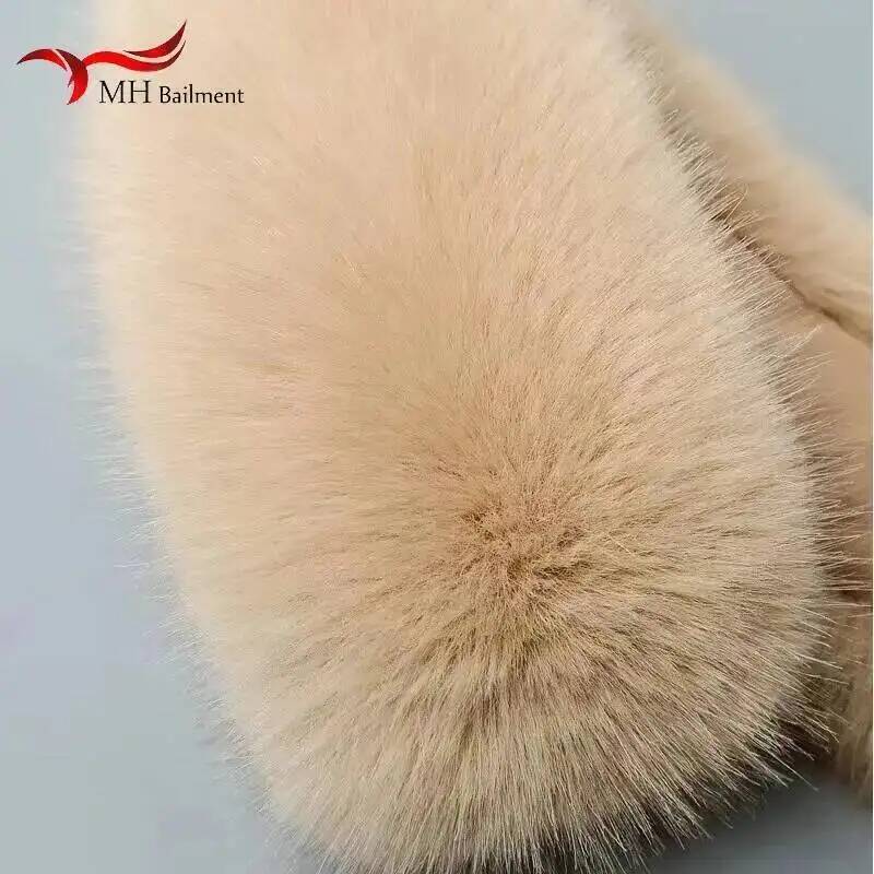 Écharpe d'hiver en fausse fourrure de renard pour hommes et femmes, col en fourrure, parka épaisse chaude, manteau à capuche, châle en fausse fourrure, écharpes de luxe, décor en fourrure