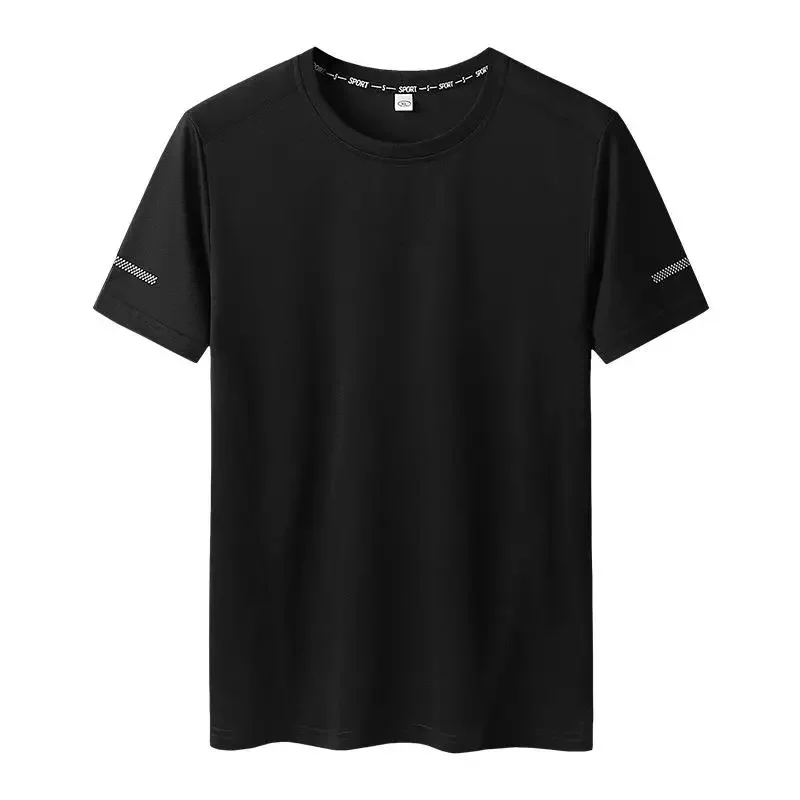 T-shirt grande taille 9XL pour hommes T-shirt à séchage rapide pour hommes col rond grande taille à manches courtes T-shirt surdimensionné