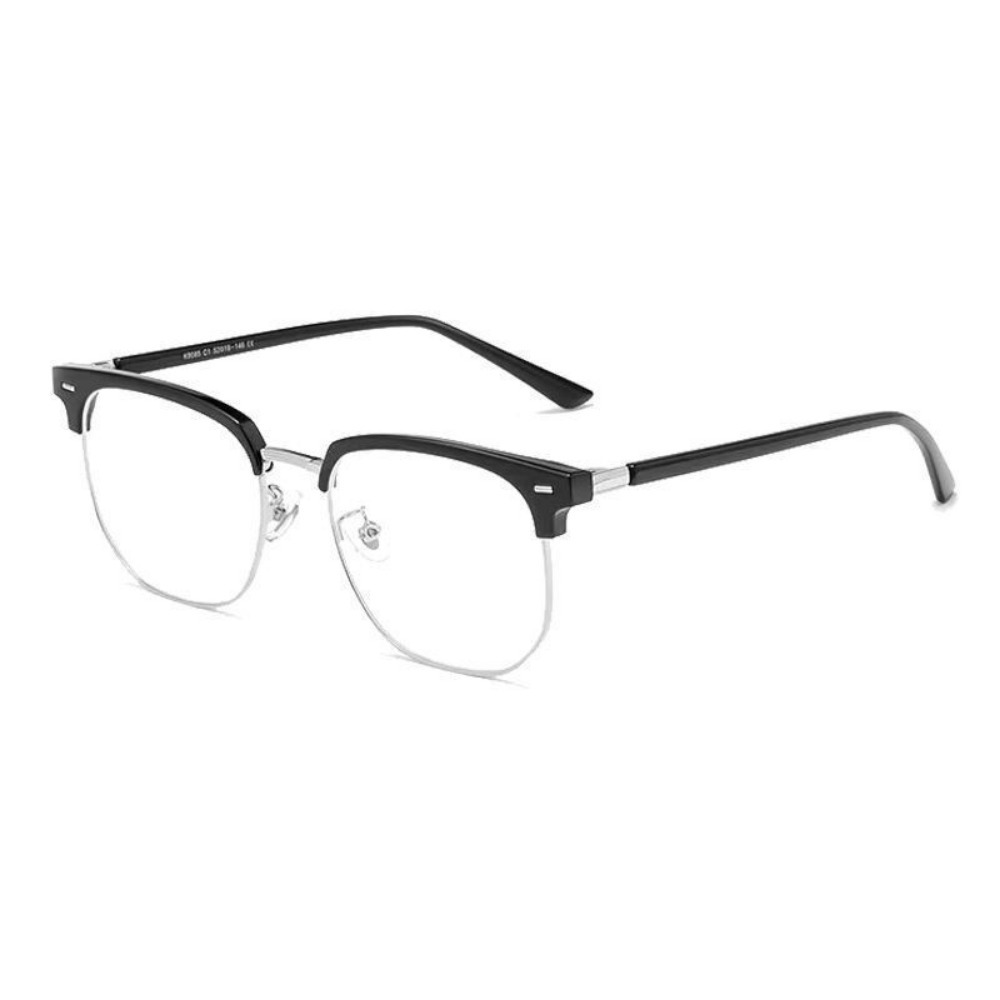 Lunettes carrées unisexes tendance pour hommes et femmes, monture en métal, lunettes polygonales, lunettes anti-lumière bleue noires élégantes