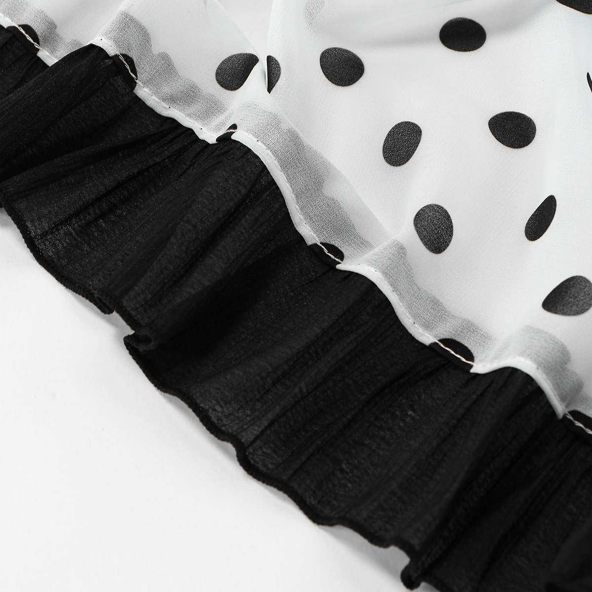 Nouveaux hijabs en mousseline à pois pour femmes, foulard élégant à volants, couvre-chef musulman pour le Ramadan, hijab islamique