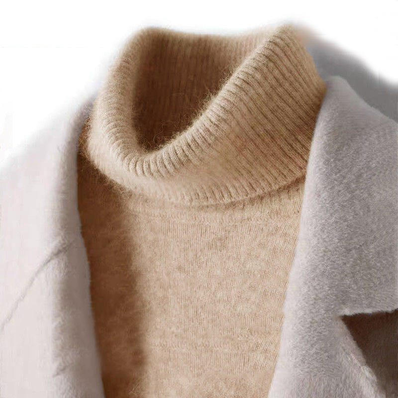 Pull à col roulé en laine de cachemire pur pour Homme, Pull tricoté doux, léger et chaud, collection automne-hiver 100%, 2023