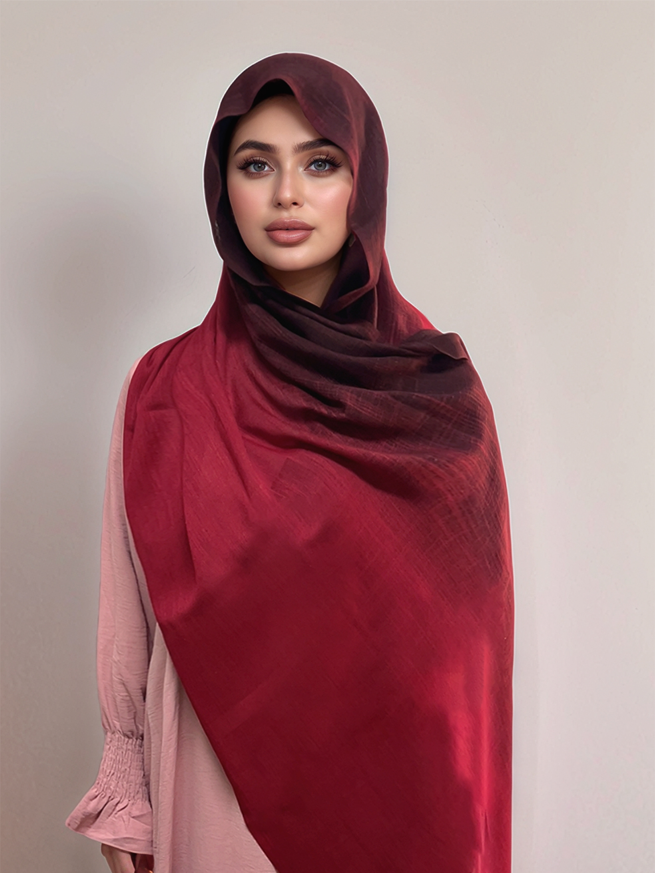 Hijab musulman bicolore dégradé, foulard en coton tie-dye, châles et écharpes islamiques pour femme, Ramadan, Eid
