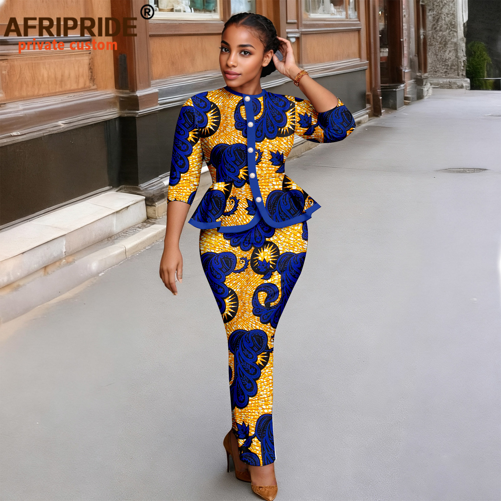 Vêtements africains pour femmes, chemises imprimées à simple boutonnage et jupe Midi, ensemble 2 pièces, tenues de fête, tenue Ankara 2526080