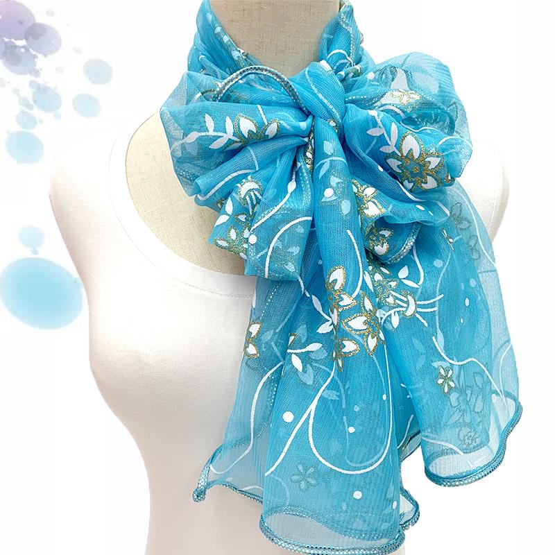 Foulard en dentelle pour femmes, Hijab léger élégant, imprimé en soie, châle, bandeau, poignée, accessoires pour cheveux, Bandana, 2024