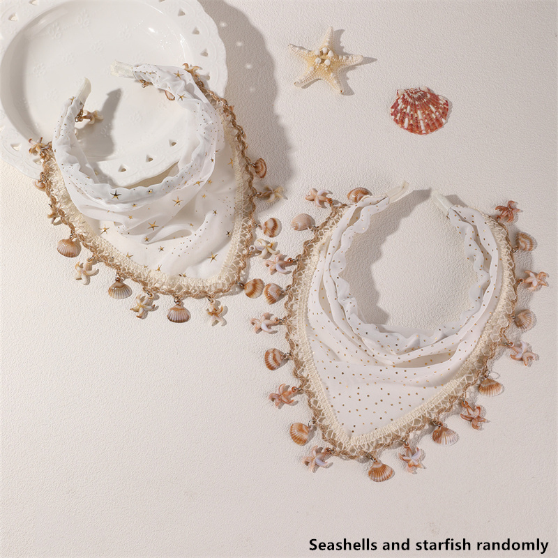 1/2 pièces/ensemble de bandeaux pour cheveux en forme d'étoile de mer et de coquillage – Bandeau élastique à thème plage pour un look bohème quotidien.