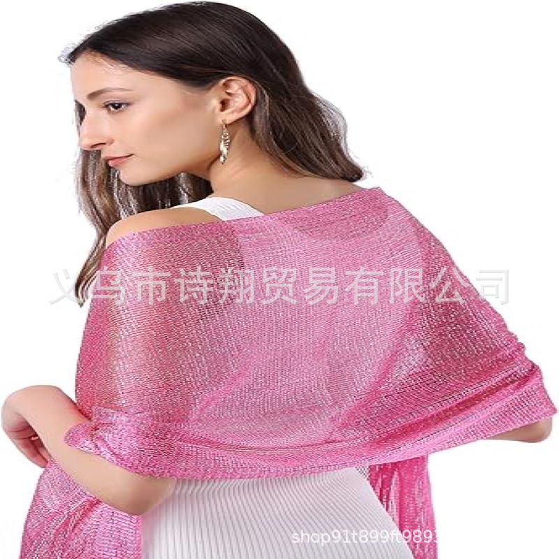 Or argent fil plage jouer écharpe plate gland dîner fête danse mariage vêtements accessoires SJ15