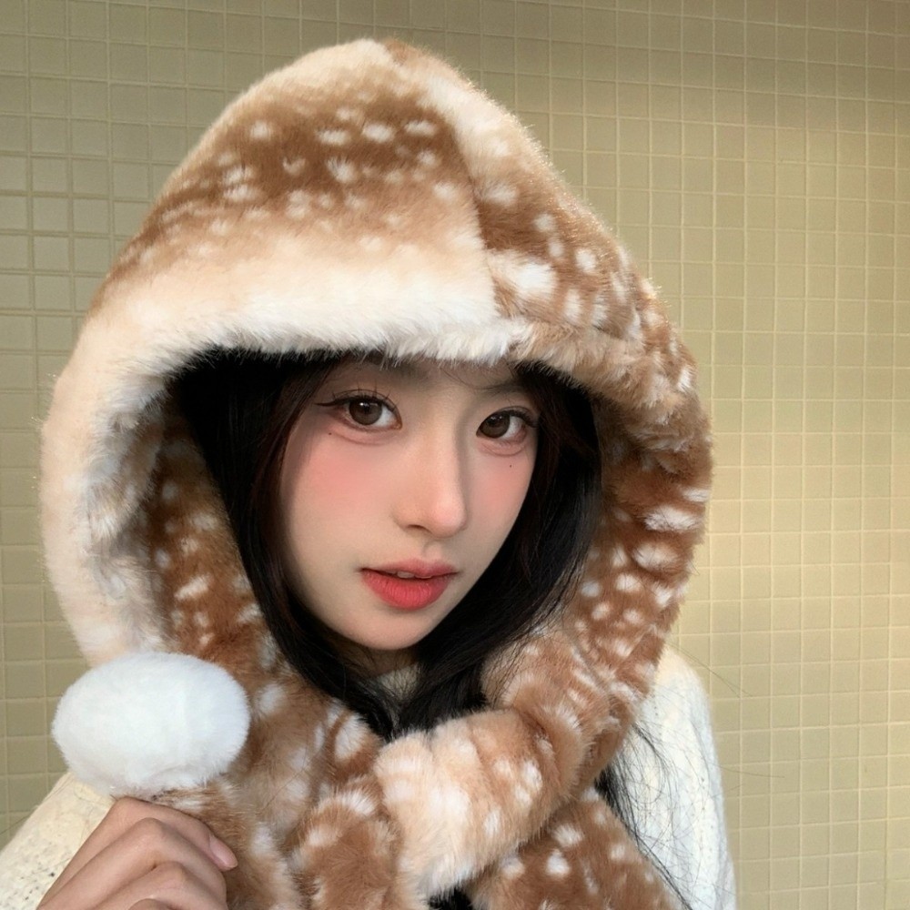 Écharpe polyvalente à capuche pour femme, chaude et épaisse, protection du cou, en fourrure, pour l'hiver