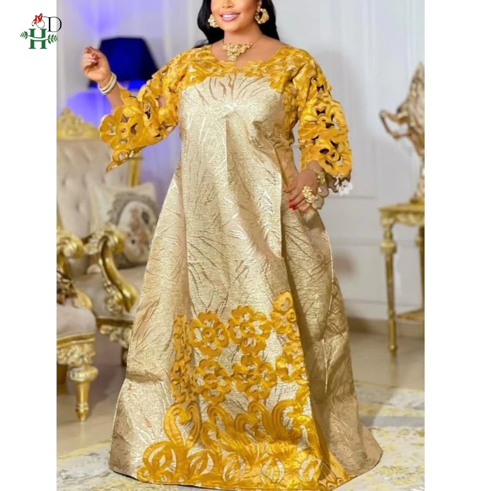 Robes Africaines H&D pour Femme, Robe Turque à Paillettes et Diamants, Vêtements Africains Tendance, Boubou Africain Femme 2026 Nouveauté