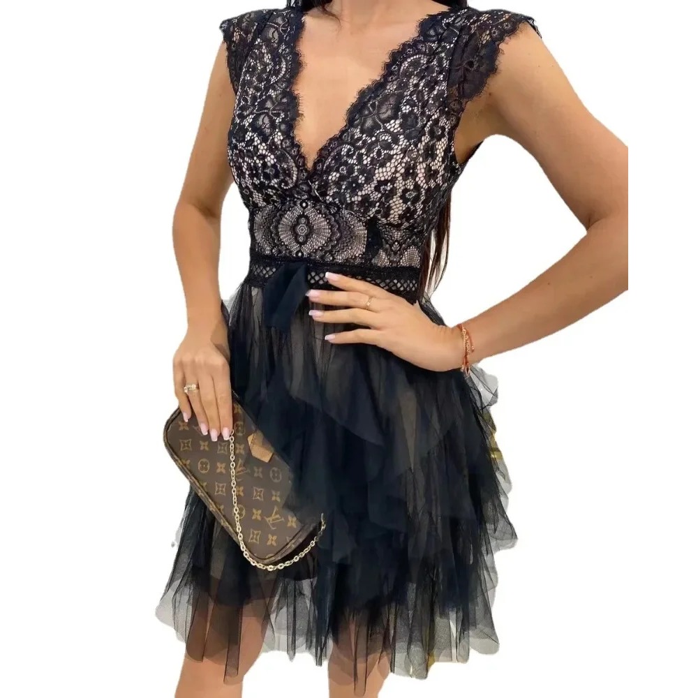 Robe longue de soirée en dentelle blanche pour femmes, Sexy, col en V, dos nu, à lacets, moulante, automne hiver