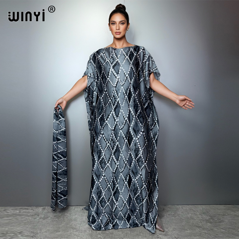 Robe traditionnelle africaine musulmane WINYI pour femme, abaya de luxe Dubaï, kaftan, robe de soirée élégante, robe longue maxi, vêtements de plage.