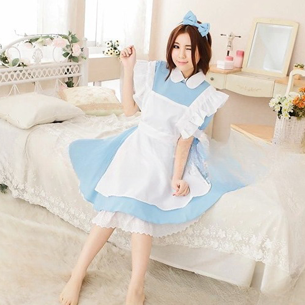 Robe Lolita pour femme, tablier de demoiselle d'honneur, jupe de carnaval, costumes de cosplay, tenue de carnaval d'Halloween, vêtements de mascarade
