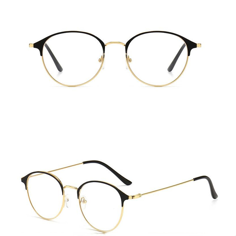 Lunettes de lecture à monture ronde Vintage pour hommes et femmes, verres d'ordinateur en métal pour myopie, lunettes décoratives, lentilles de repos