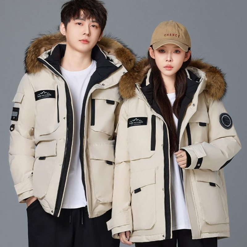 Nouveau hiver hommes à capuche col de fourrure manteaux en duvet de canard de haute qualité manteaux imperméables mode Parkas mâle décontracté chaud doudoune