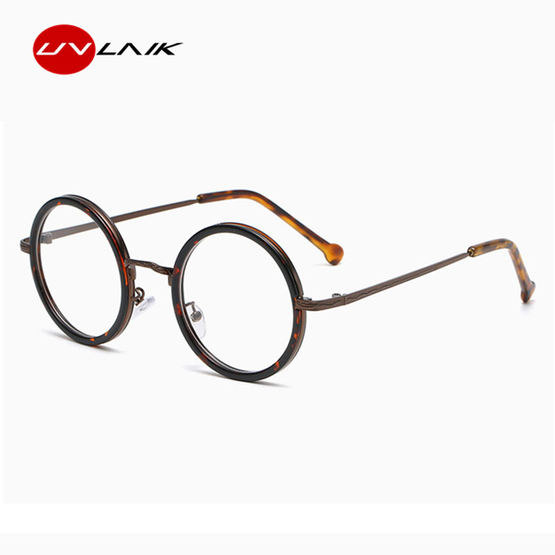 UVLAIK-Monture de lunettes rondes rétro pour hommes et femmes, lentille transparente, lunettes de myopie, vintage, optique, délinquants