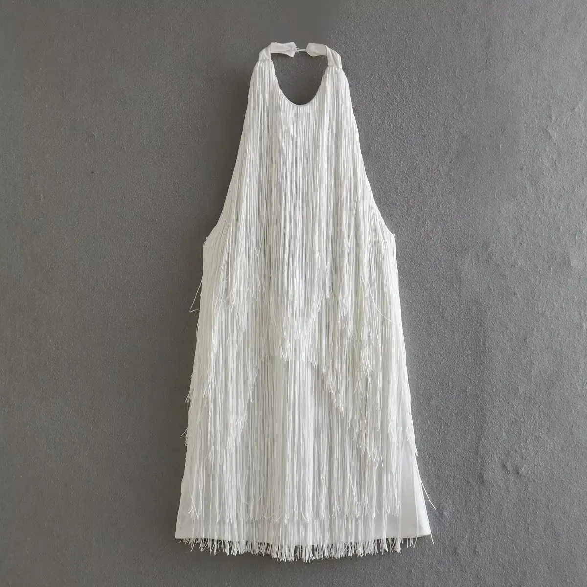 Robes pour femmes Sexy solide col suspendu fronde dos nu gland Mnin robe d'été Chic dames rétro robe de soirée robe 2025 nouveau