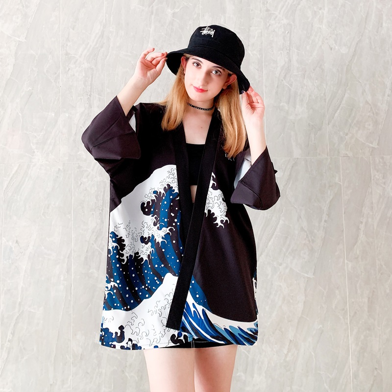 Haori – Kimono japonais pour femme, vêtement d'été, Yukata, Cardigan, Streetwear, chemise, Cosplay, FF2021