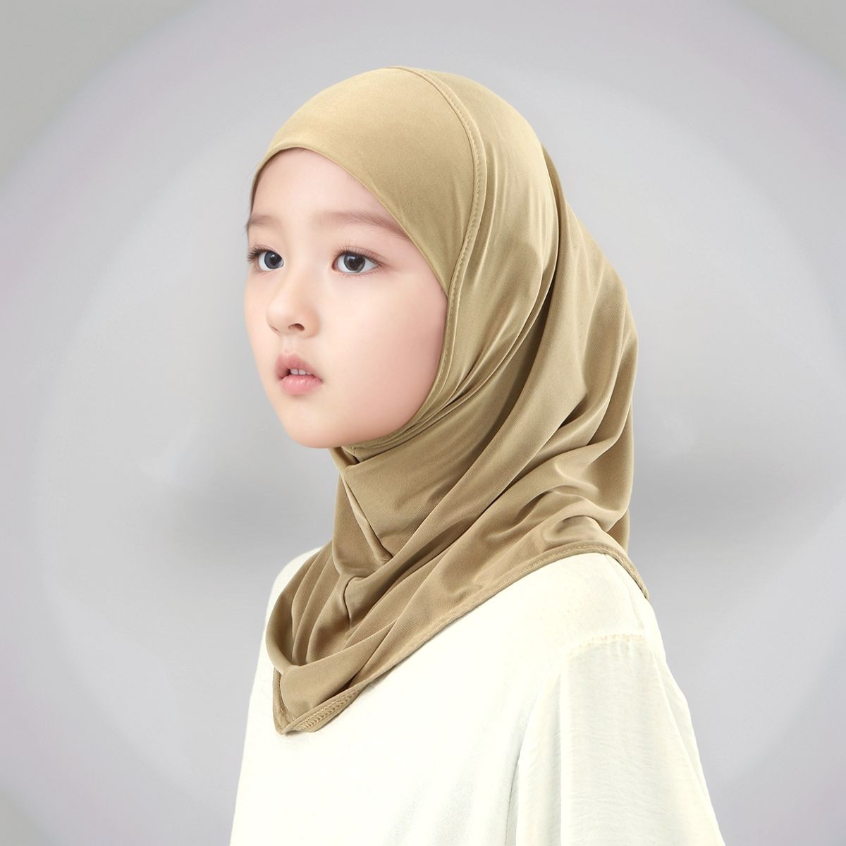 Enfants musulmans instantané Hijab solide filles coton Modal bandeau Double menton sous-capuchon doux extensible prière Hijab malais Turban