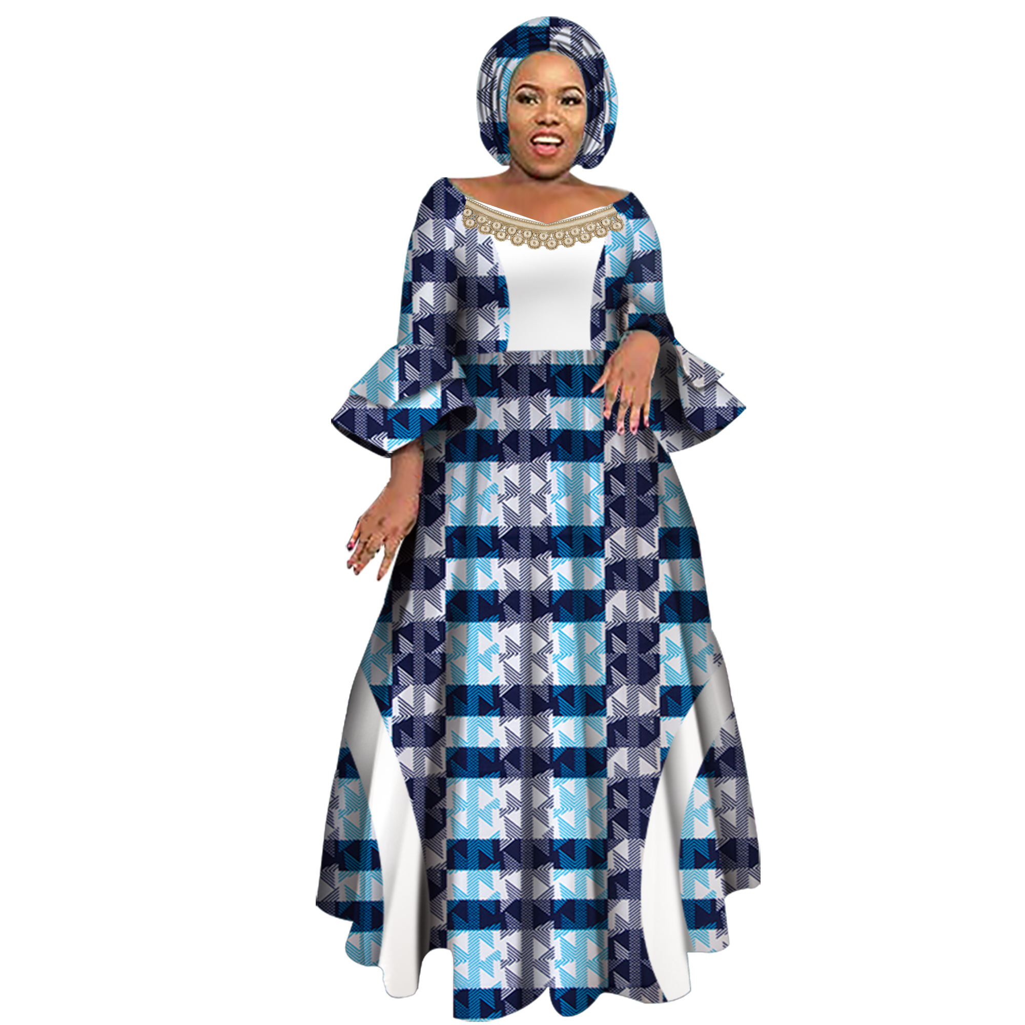 Robes à manches longues pour femmes, pour fêtes, mariages, occasions décontractées, rendez-vous, robes africaines Dashiki, robes africaines pour femmes WY3819