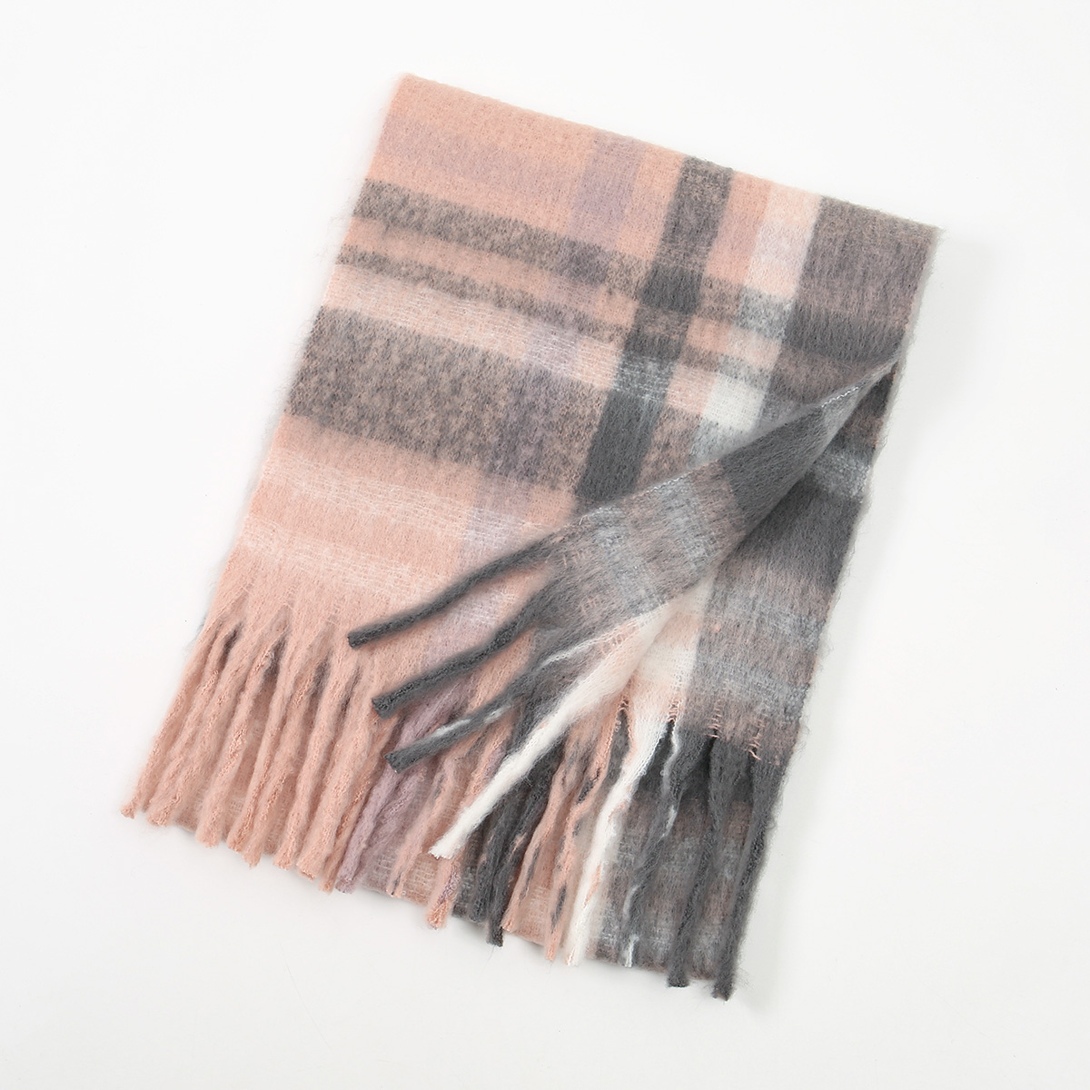 Plaid rayé glands cachemire écharpe pour femme hiver en plein air garder au chaud châles dame mode longues enveloppes épais Pashmina 200*40 cm