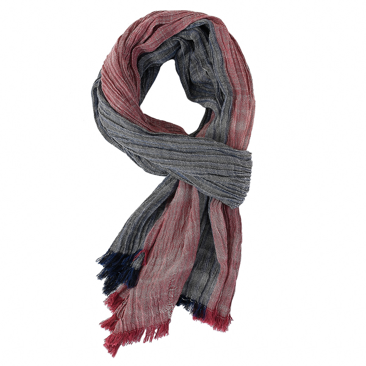 Créateur de mode hommes écharpe rayé coton lin hommes foulards automne hiver chaud Pashmina mâle marque châle gland Bufandas