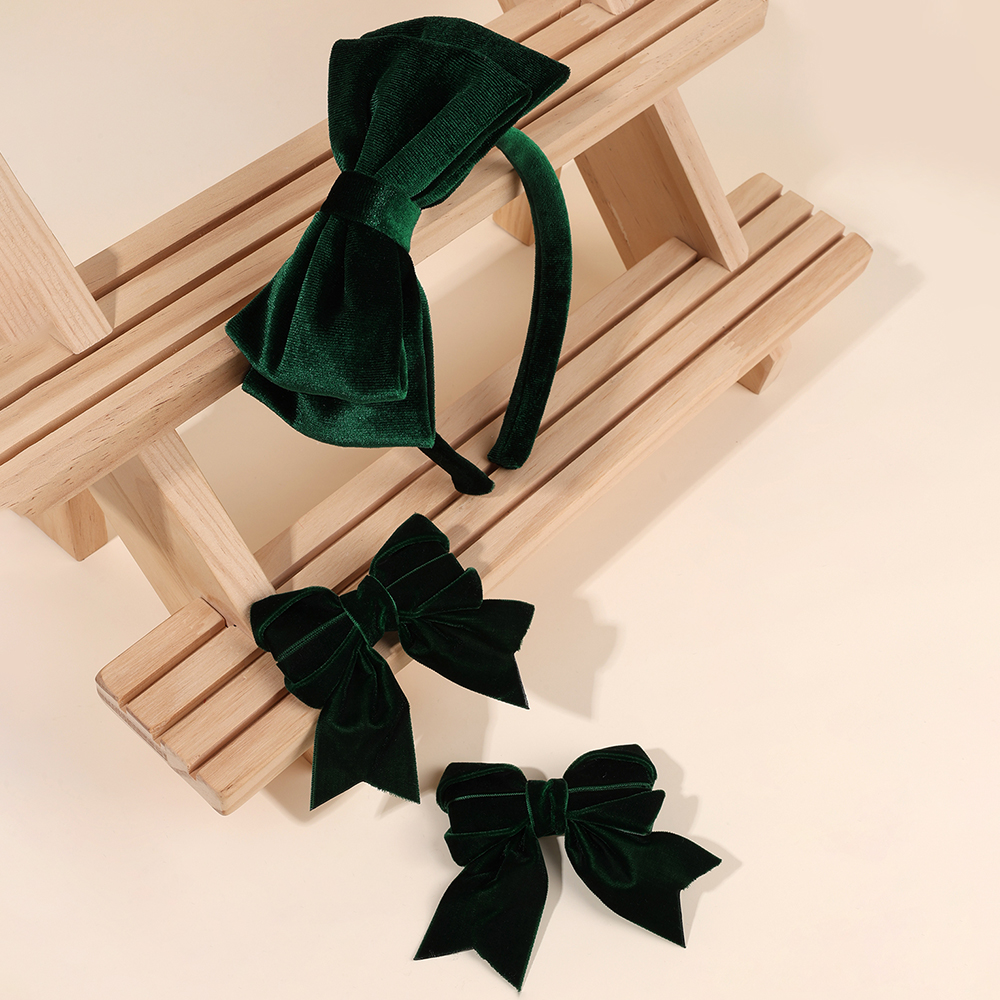 1 grand bandeau à nœud en velours avec 2 pinces à cheveux pour filles, Vintage, solide, réglable, cerceau pour femmes, accessoires pour cheveux quotidiens