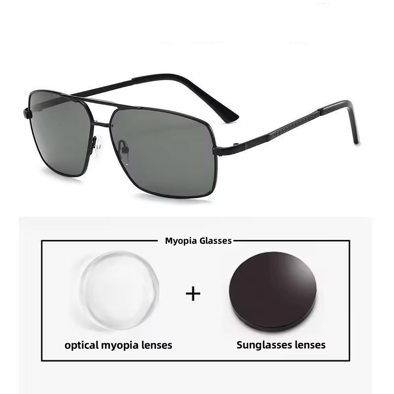 Lunettes de soleil rétro pour hommes, style pilote, avec protection UV, haute définition, anti-éblouissement, pour la conduite, confortables et polyvalentes, de -4,0 à 0 degrés