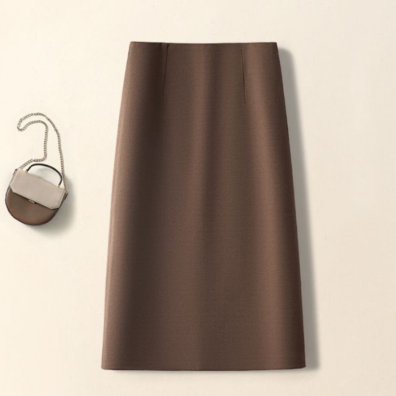 Jupes en laine classiques pour femme, coupe trapèze, taille haute, couleur unie, style coréen, collection automne-hiver