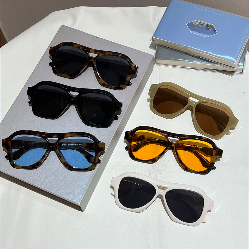 Lunettes de soleil vintage style pilote pour hommes et femmes, couleur unie, pour l'extérieur, avec double pont, décontractées, nouvelle collection