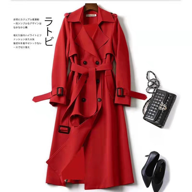 Manteau élégant pour femme, style britannique, automne-hiver, coupe-vent, streetwear, manteau midi décontracté, chic et ajusté pour le bureau