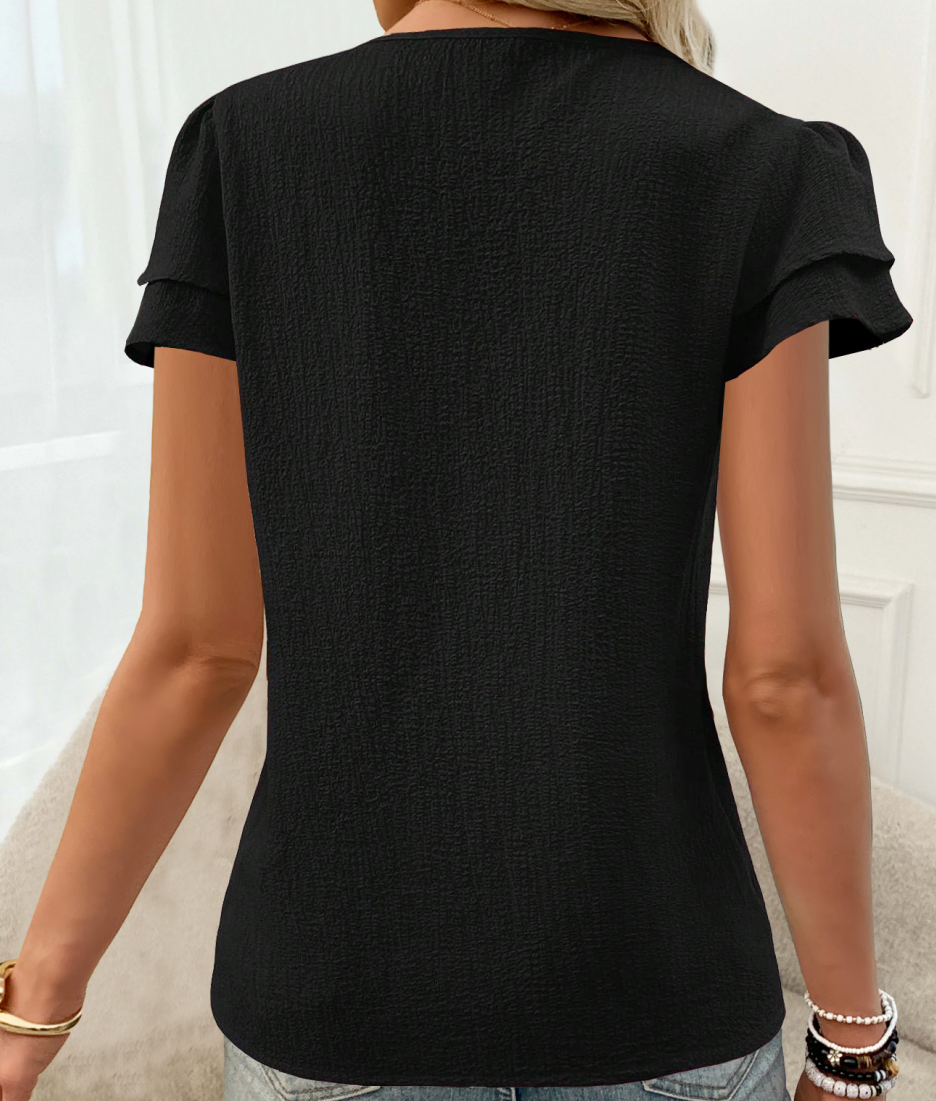 Tempérament ample femme chemise mode blouse décontractée élégant à manches courtes femme chemise vacances week-end haut